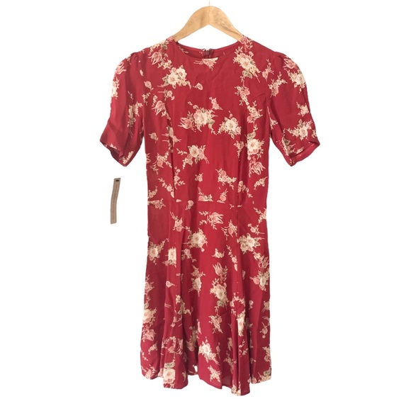 Reformation NWT Ocean Floral Mini Dress Cardinal Size 2 - Picture 2 of 9